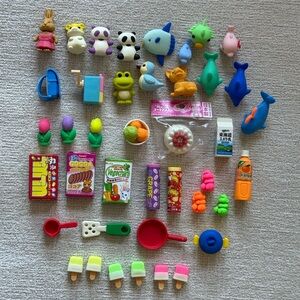 mini erasers lot (40+)